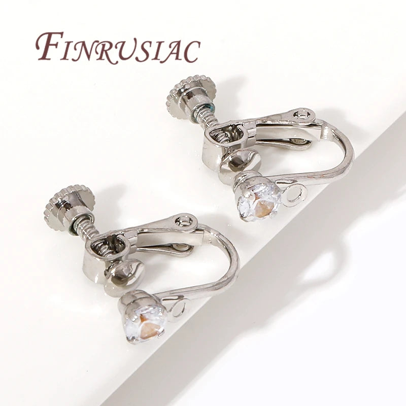 14K/18K Gold Plated Brass Screw Clip Earring Converters DIY Earring Findings P3