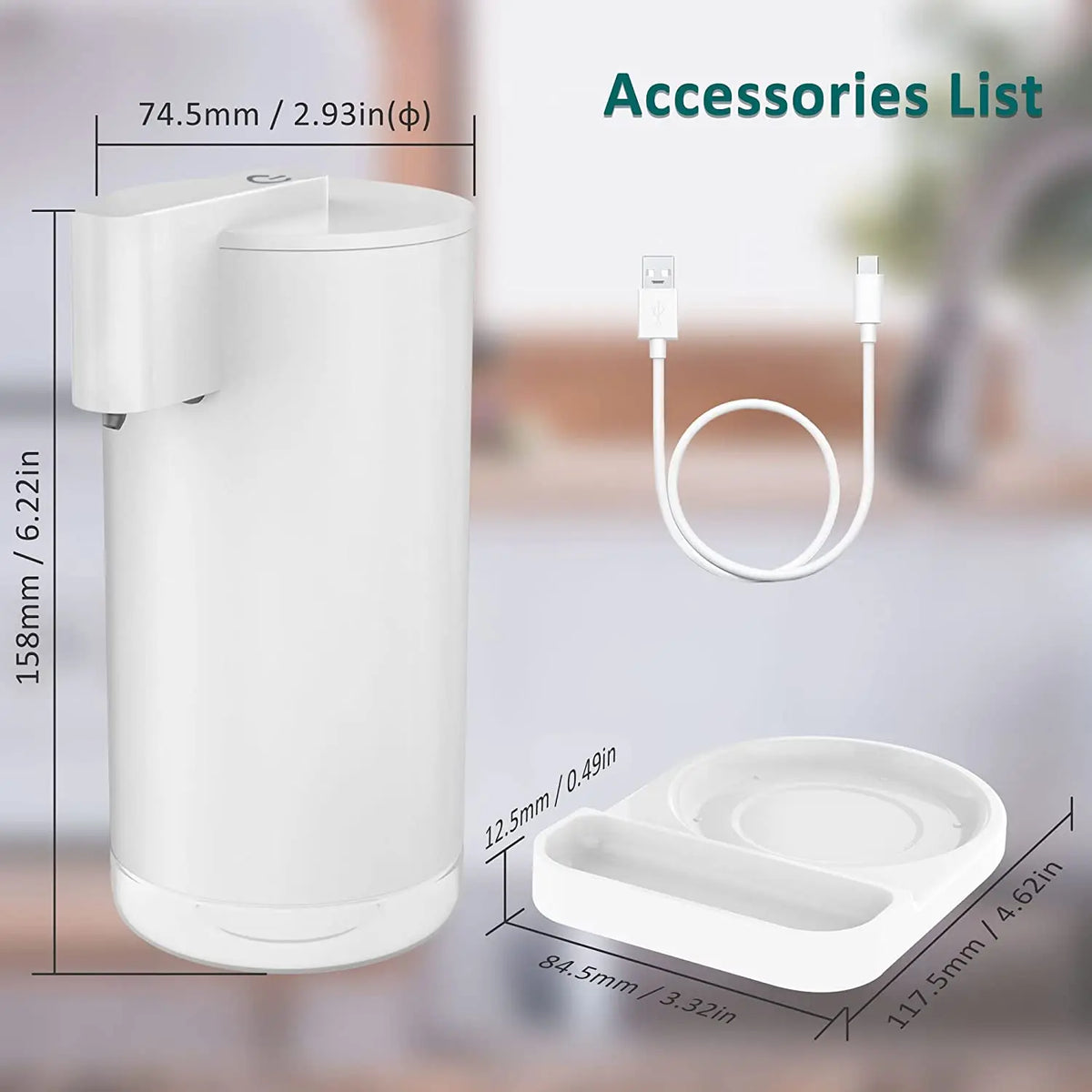 Automatic Foam Soap Dispenser Touchless Sensor 300ml – Hongdec Foam Soap Dispenser P3