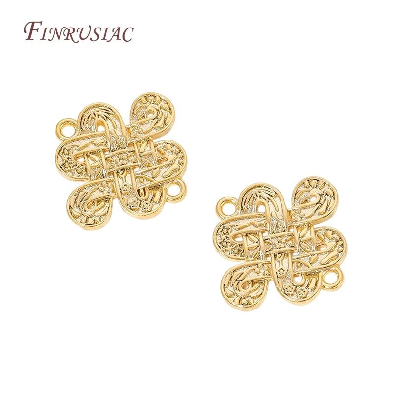 18K Gold Plated Chinese Knot 2-Hole Connector | DIY Jewelry Findings Jewelry Connector Finding P3