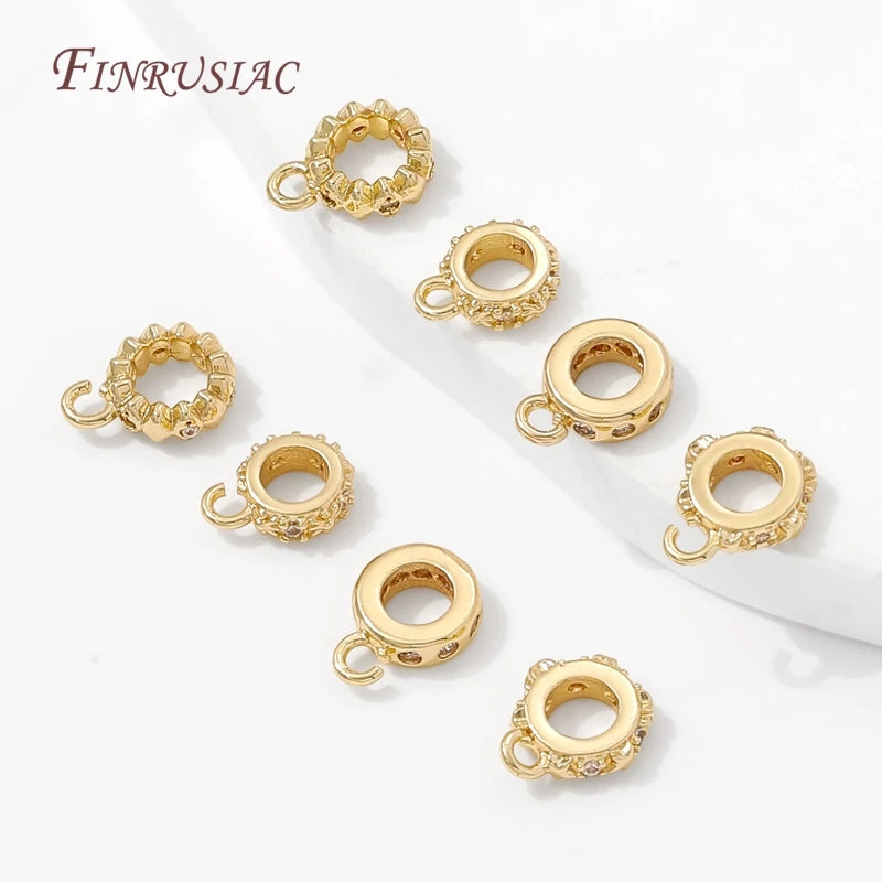 14K Gold Plated CZ Pendant Bails – Round Bail Connectors Pendant Bail Connectors P3