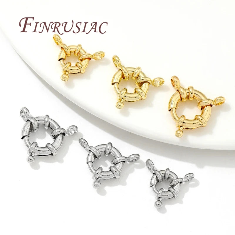18K Gold Plated Round Spring Clasps 9mm 10mm 11mm | Jewelry Making Jewelry Clasps P3