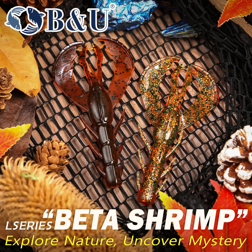 B&U Craw Shrimp Soft Plastic Fishing Lures – Bass Pike 4pk Soft Plastic Lure P3