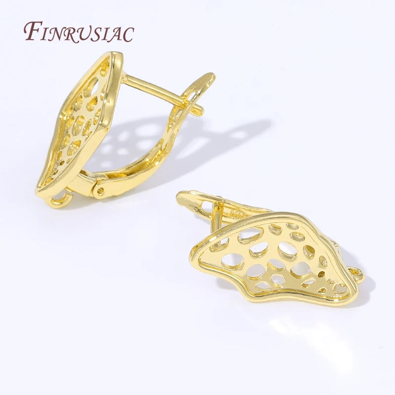 18K Gold Plated Leverback Earring Findings – Brass DIY Clasps Earring Findings P3