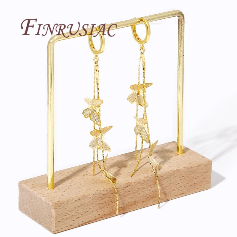 18K Gold Plated Butterfly Tassel Charm Pendants – DIY Earring Findings Jewelry Tassel Findings P3
