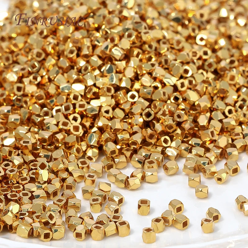 18K Gold Plated Hexagon Brass Spacer Beads | DIY Jewelry Jewelry Spacer Beads P3