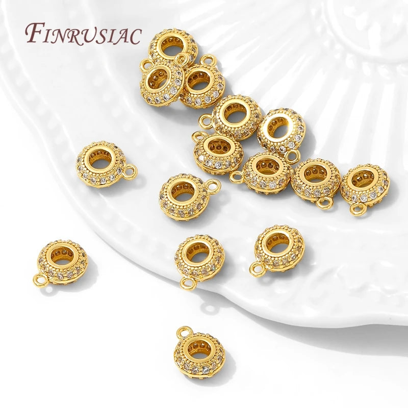 18K Gold Plated Brass Zircon Jewelry Bails – Pendant Holder Jewelry Bail Findings P3