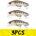 B&U Trout Sinking Minnow Lure Set – 3D Jerkbait Crankbait 3/4pcs Fishing Lure Set P3 brown white 3pcs 6.2cm-8.3g