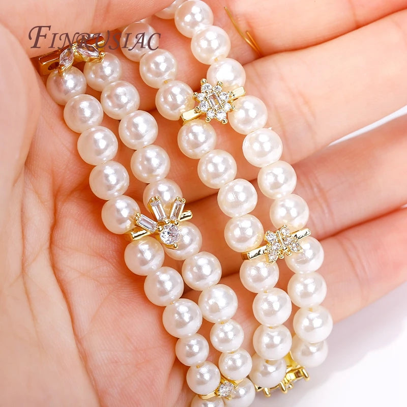 18K Gold Plated Zircon Flower Spacer Bars 2/3 Hole | DIY Jewelry Jewelry Spacer Bars P3