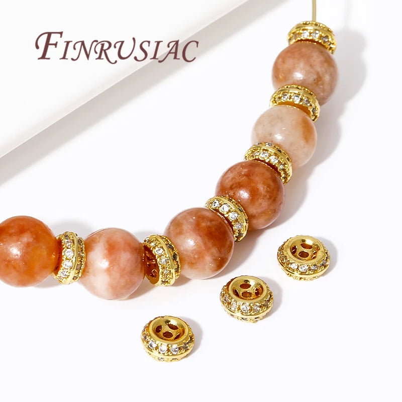 18K Gold Plated Brass Zircon Spacer Beads – DIY Jewelry Making Jewelry Spacer Beads P3