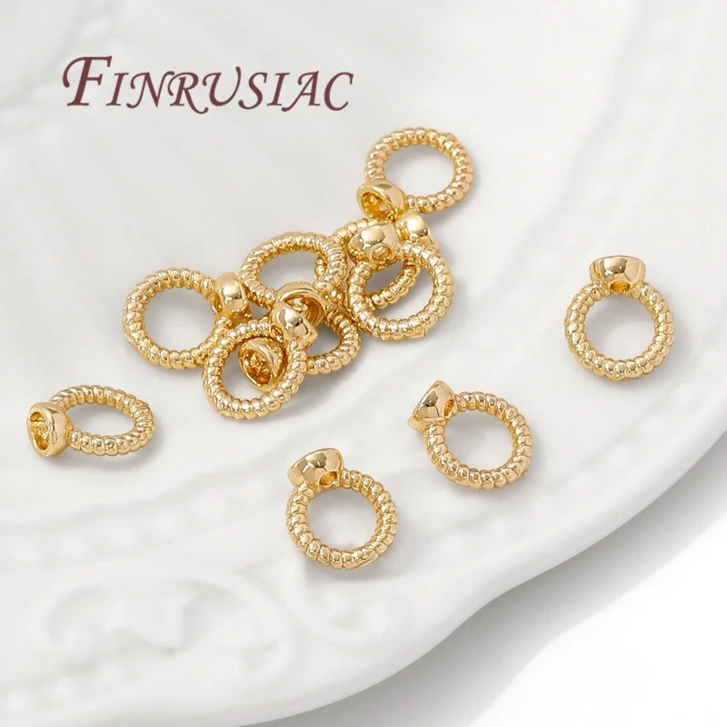 18K Gold Plated Brass 2-Hole Bracelet End Connectors DIY Jewelry End Connectors P3