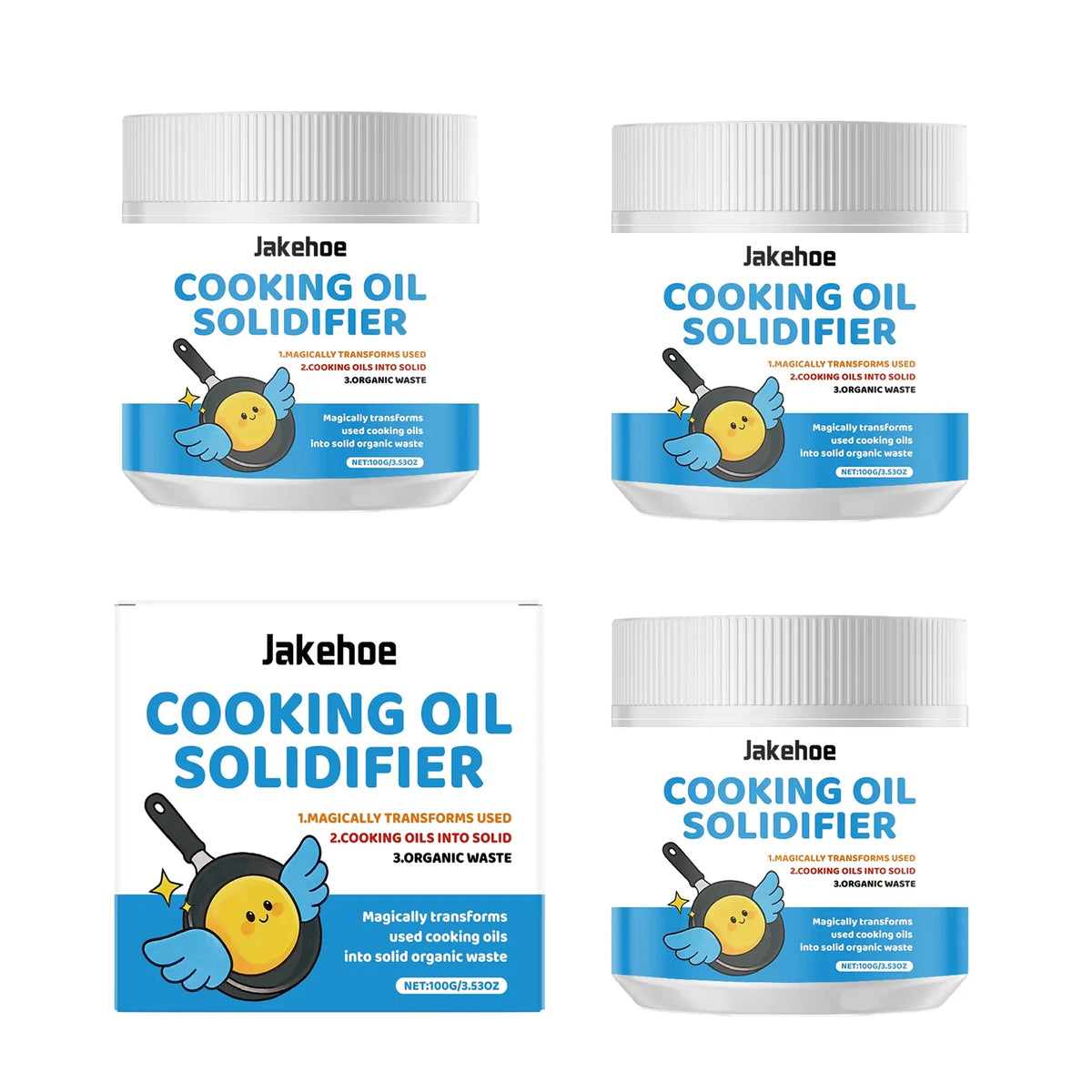 JAKEHOE Cooking Oil Solidifier Powder | Grease Hardener 20g Oil Solidifier Powder P3 3PCS bottle