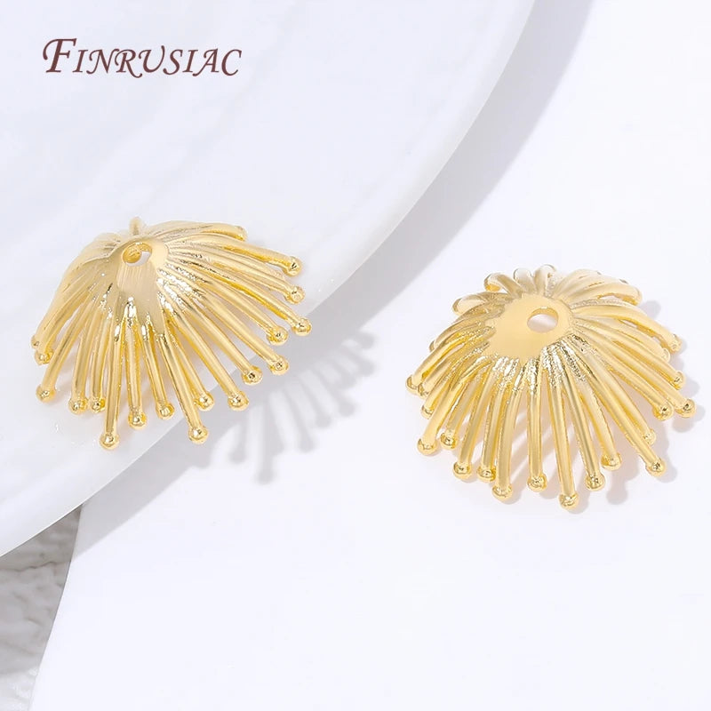 18K Gold Plated Brass Flower Bead Caps | DIY Jewelry Findings Jewelry Bead Caps P3