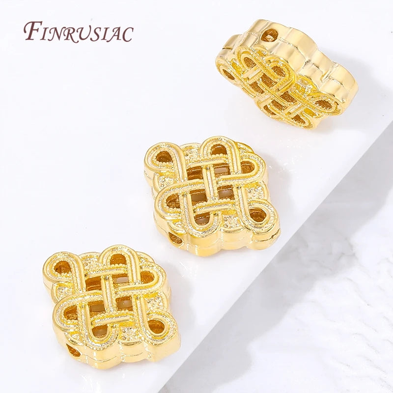 18K Gold Plated Chinese Knot Spacer Beads | DIY Jewelry Charms Jewelry Spacer Beads P3