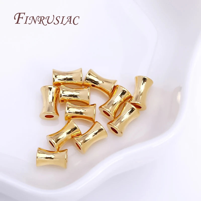 Gold Plated Brass Tube Spacer Beads 4×6mm | DIY Jewelry Making Jewelry Spacer Beads P3