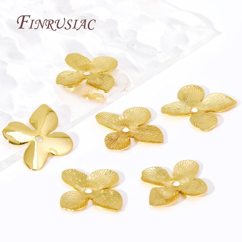 18K Gold Plated Brass Flower Bead Caps – DIY Jewelry Findings Jewelry Bead Caps P3