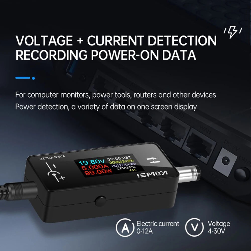 KWS-DC28 DC Voltmeter Ammeter Wattmeter – 0.96" TFT 4–30V Digital Power Meter P3