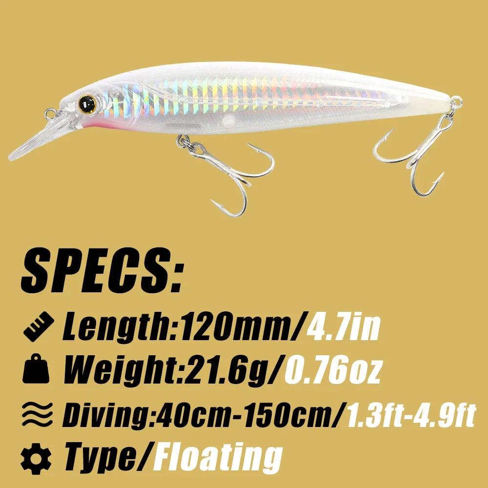 B&U Minnow Jerkbait Lure – Saltwater Bass Pike Wobbler Fishing Jerkbait Lure P3
