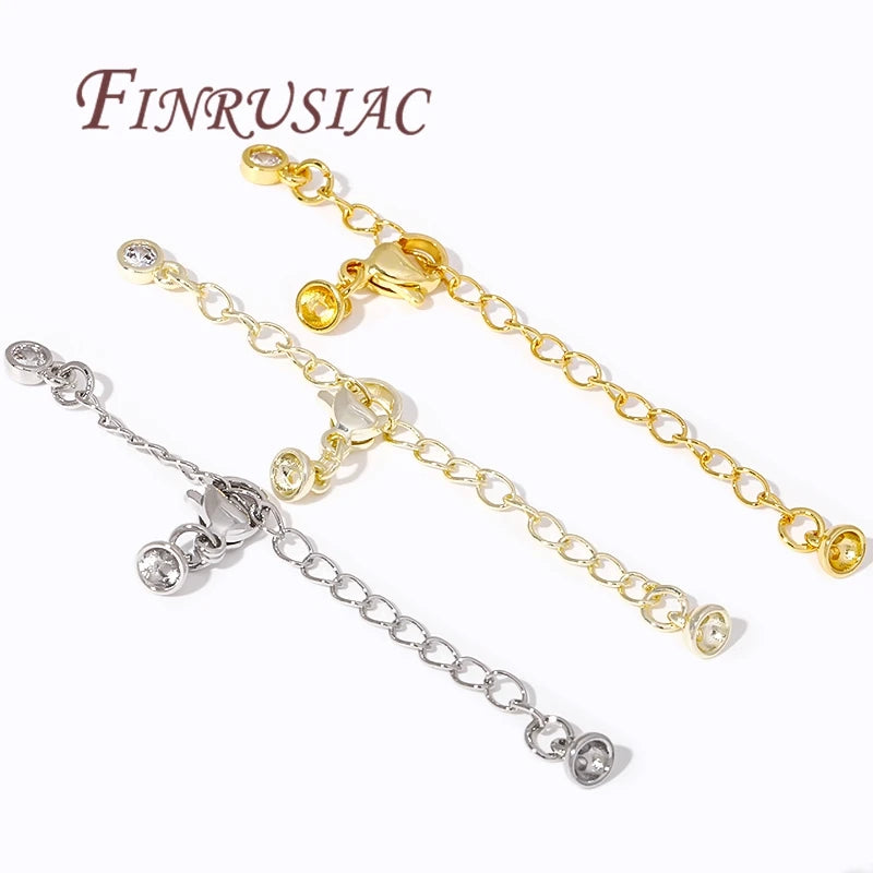 18K Gold Plated Extension Tail Chains with Lobster Clasps – DIY Jewelry Chain Findings P3