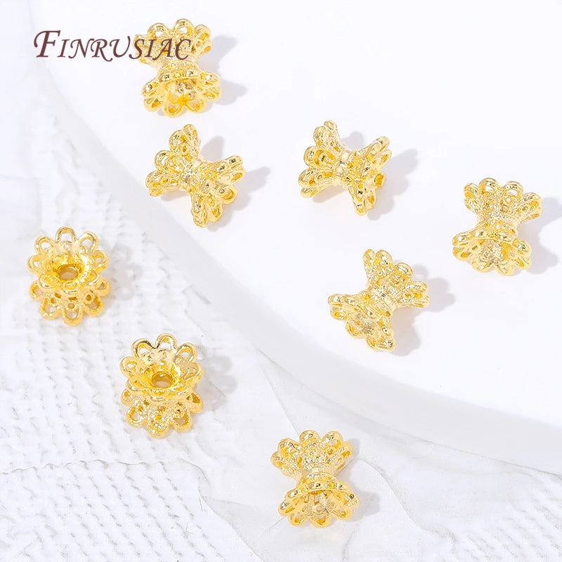 18K Gold Plated Filigree Flower Bead Caps | DIY Jewelry Making Jewelry Bead Caps P3