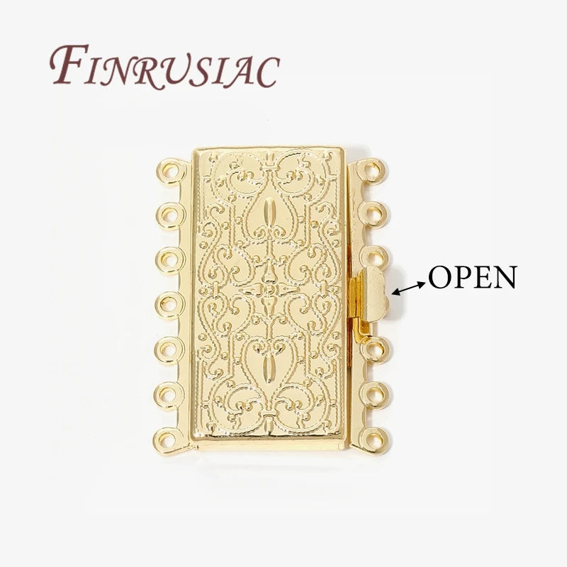 18K Gold Plated 7-Strand Bracelet Clasp Connectors – DIY Jewelry Jewelry Clasp Findings P3