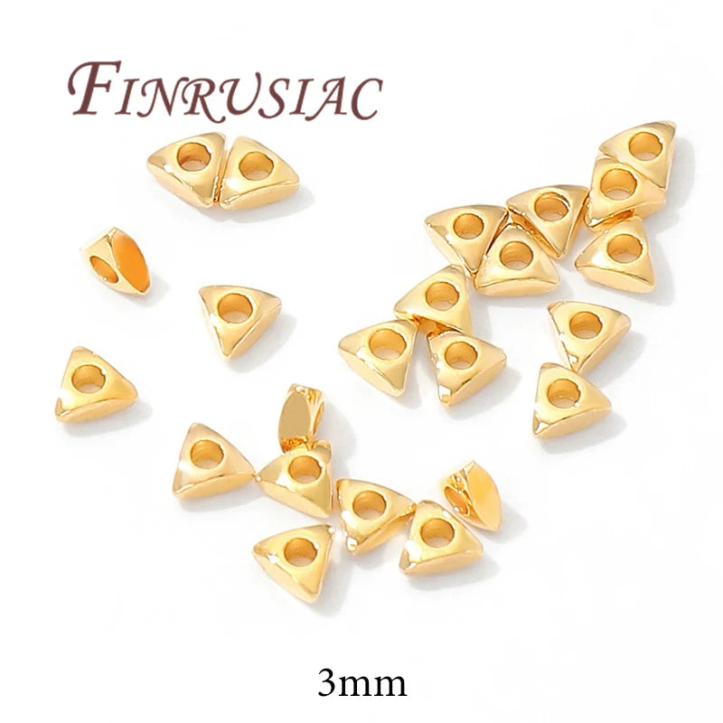 3mm 18K Gold Plated Triangle Spacer Beads | DIY Jewelry Making Jewelry Spacer Beads P3 18K Gold Plated 50 pcs