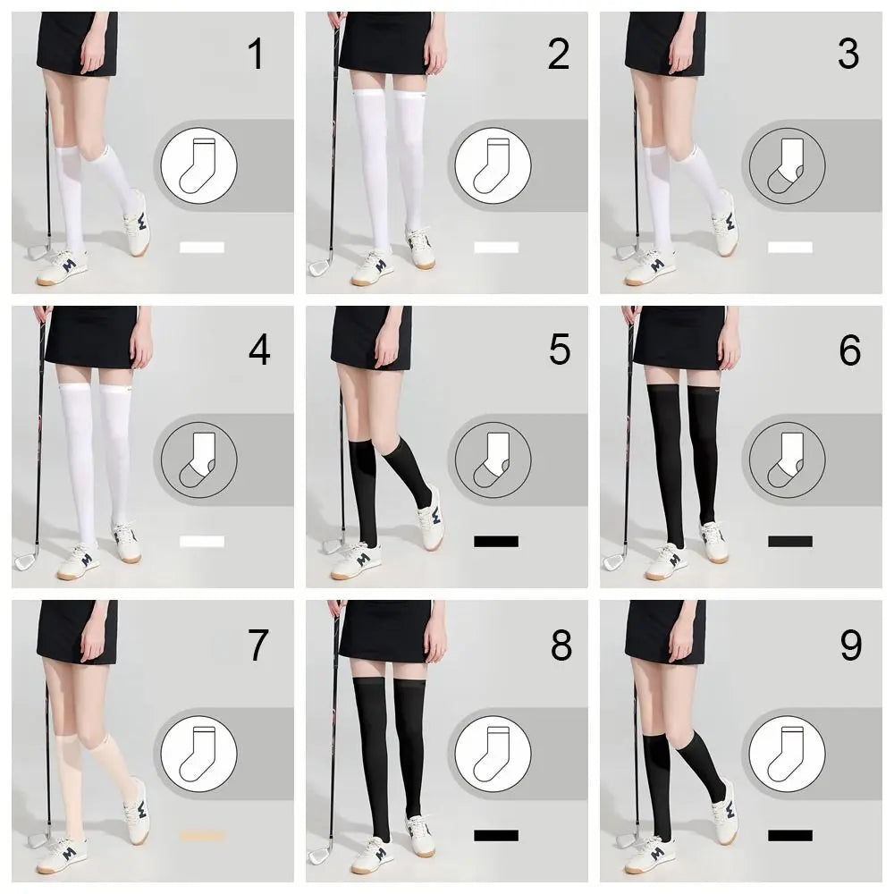 Ice Silk Sun Protection High Socks – Women's Tennis Golf Sport Sport High Socks P3