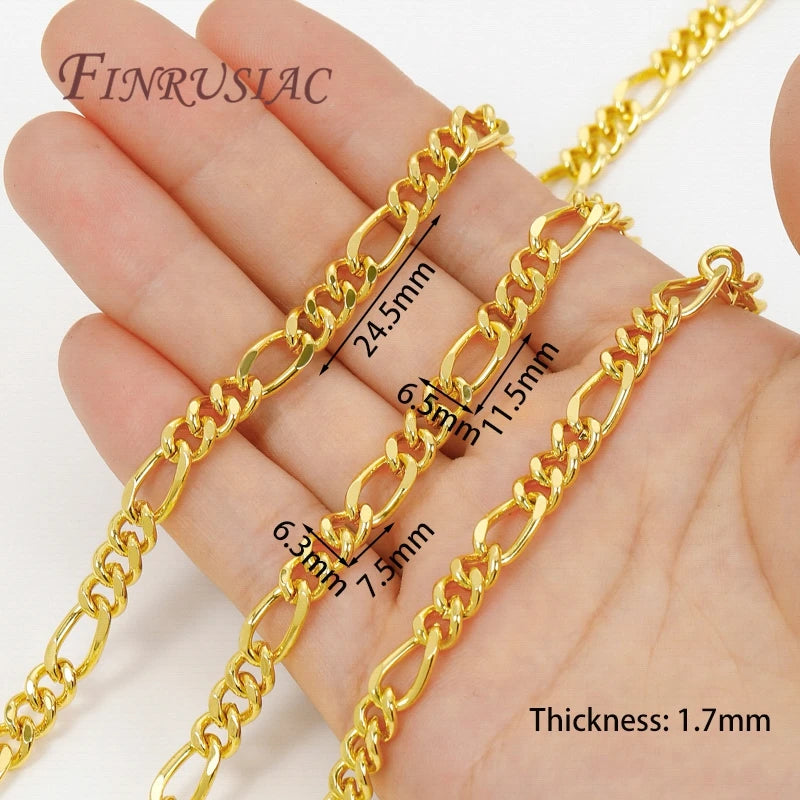 18K Gold Plated Brass Chain 1M – DIY Necklace & Bracelet DIY Jewelry Chain P3 18K Gold Plated 1 Meter