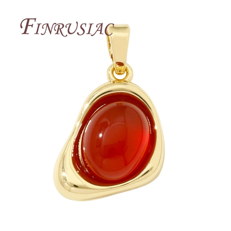 18K Gold Plated Natural Stone Charms – DIY Jewelry Pendants Jewelry Making Charms P3