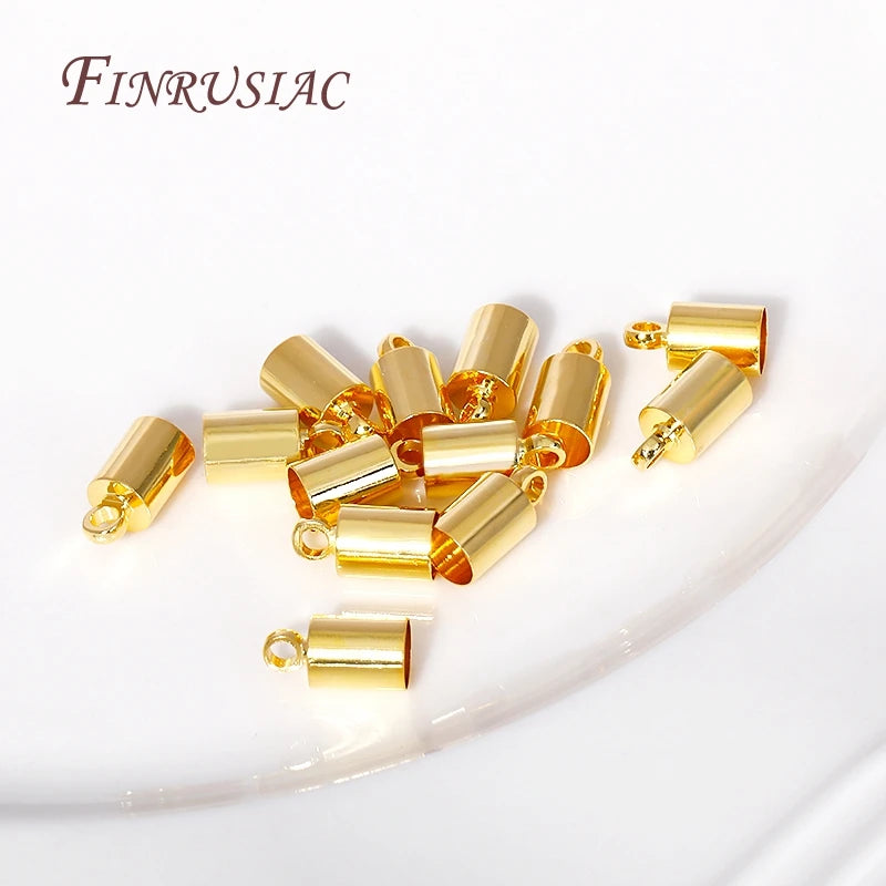 18K Gold Plated Brass End Cap Findings | DIY Jewelry Making Jewelry Making Findings P3