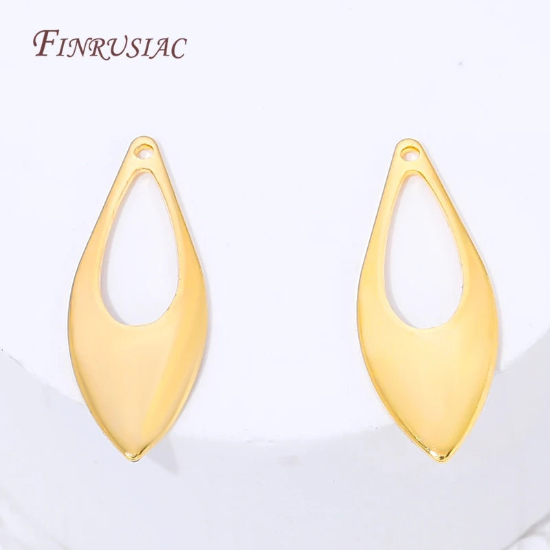18K Gold Plated Openwork Leaf Teardrop Charms – DIY Jewelry Jewelry Making Findings P3