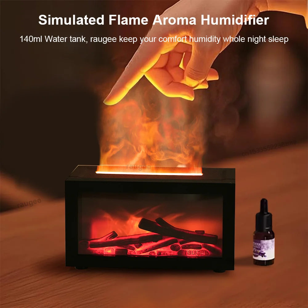 Flame Aroma Diffuser & USB Humidifier – 7 LED Colors | Raugee Aroma Diffuser Humidifier P3