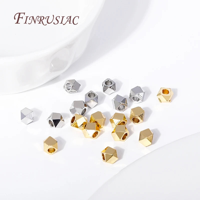 18K Gold Plated Geometric Faceted Spacer Beads | DIY Jewelry Jewelry Spacer Beads P3