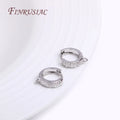 18K Gold Plated Zircon Round Hoop Earring Hooks & Clasps Earring Findings P3 rhodium plated 2 pairs