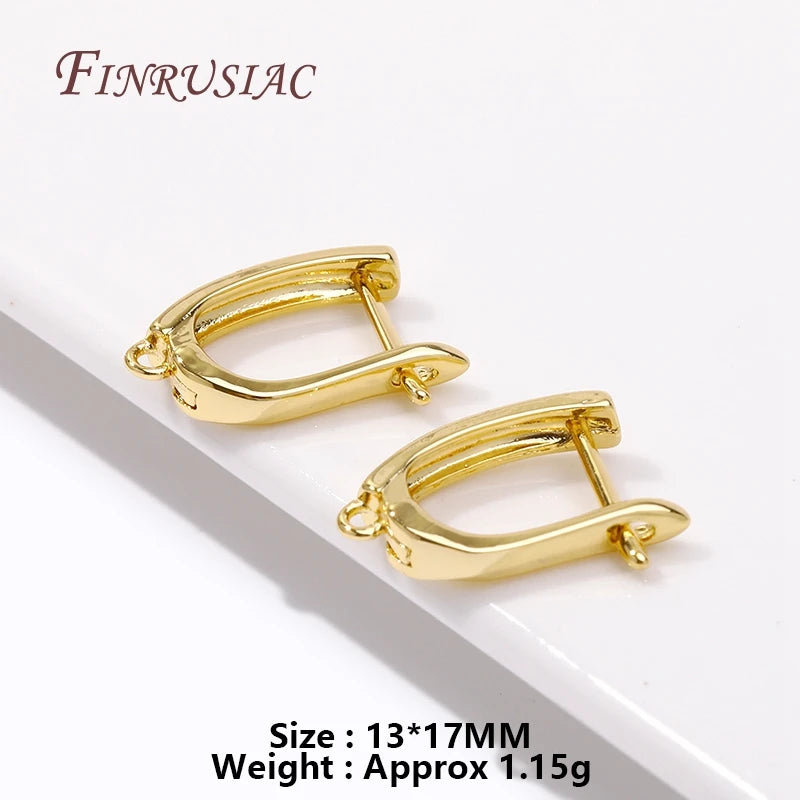 18K Gold Plated French Earring Hooks & Clasps – DIY Findings Earring Jewelry Findings P3 18K Real Gold Plated 1 pair