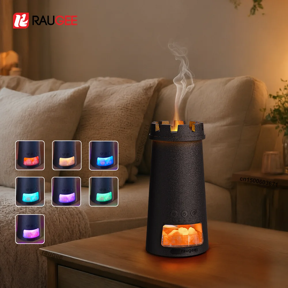 Raugee 5-in-1 Flame Essential Oil Diffuser & Salt Lamp Aromatherapy Diffuser P3