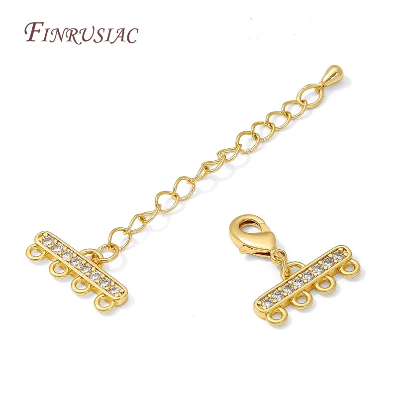 18K Gold Plated Brass Chain Extender – DIY Pearl Necklace Connector Jewelry Finding P3