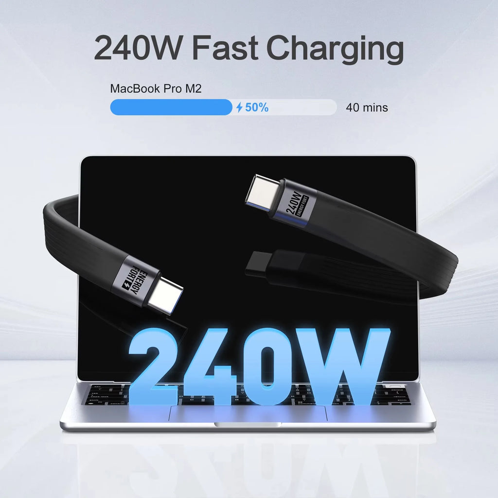 USB4 240W 40Gbps USB-C Keychain Cable – 8K Fast Charge USB-C Charging Cable P3