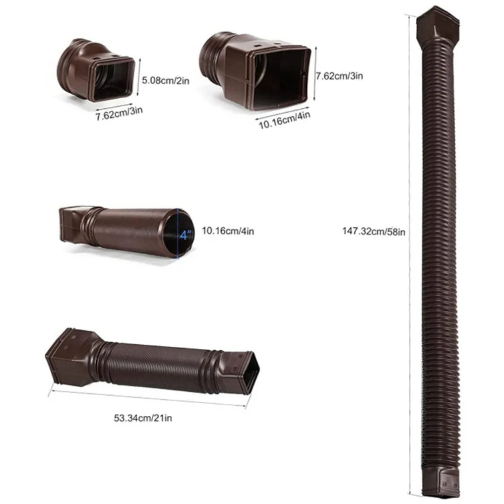 Retractable Gutter Downspout Extension – Flexible Drain Extender Downspout Extension P3