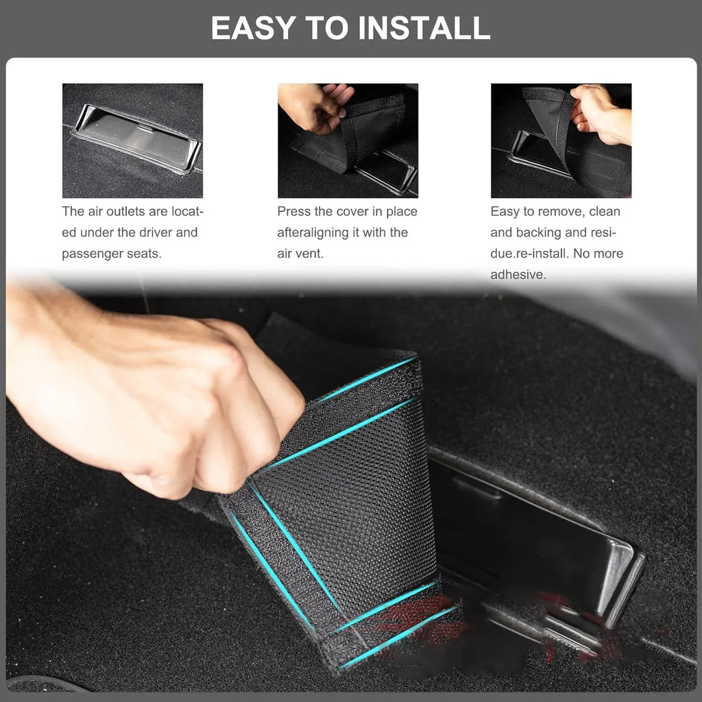 Tesla Model 3/Y Under-Seat Air Vent Protective Mesh Cover 2-Pack Car Vent Cover P3