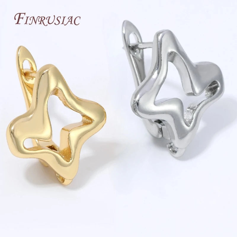 18K Gold Plated Ear Wire Hooks – Heart Star Oval Earring Findings Earring Findings P3