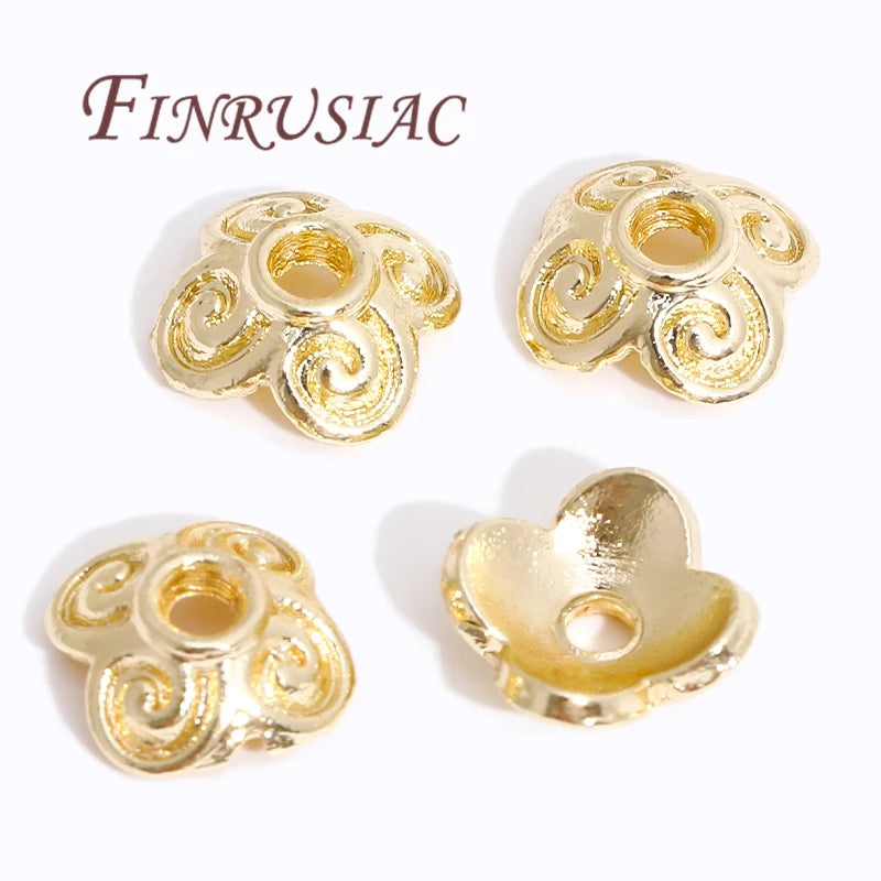 18K/14K Gold Plated Filigree Flower Bead Caps – Jewelry Making Jewelry Bead Caps P3