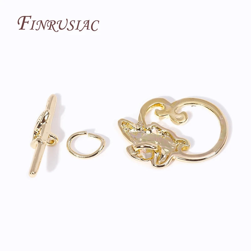 18K Gold Plated Leaf Toggle Clasps – DIY Bracelet & Necklace Jewelry Toggle Clasp P3