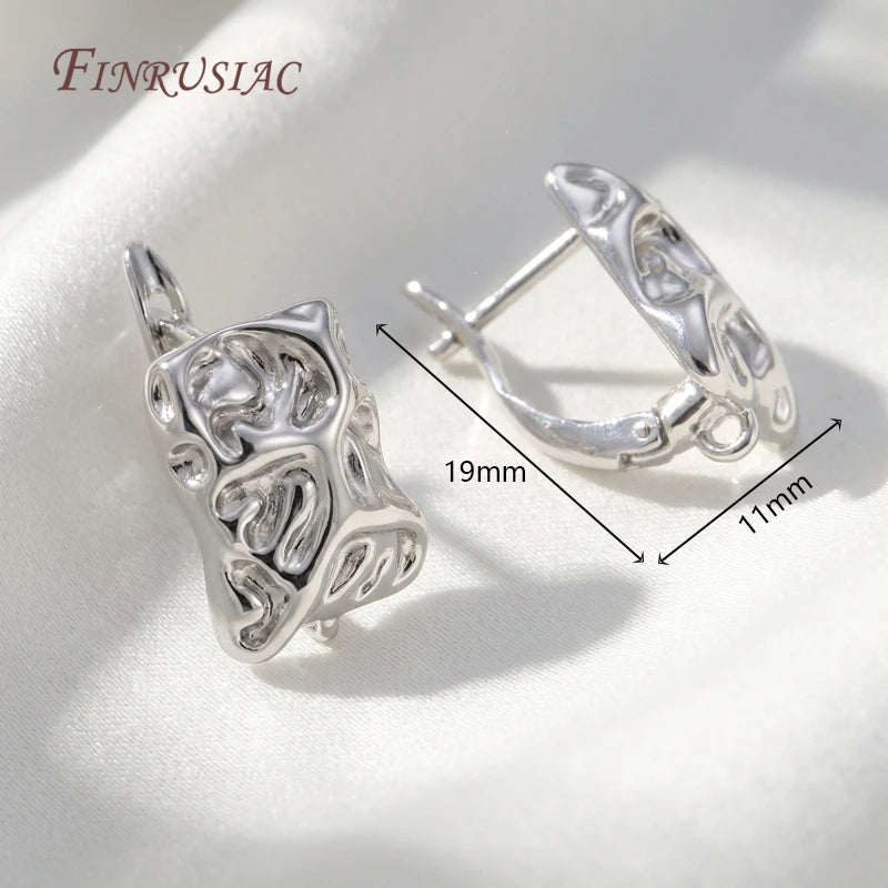 18K Gold Plated Brass Earring Hook Clasps | DIY Jewelry Making Earring Hook Clasps P3 Rhodium Plated 2 pairs