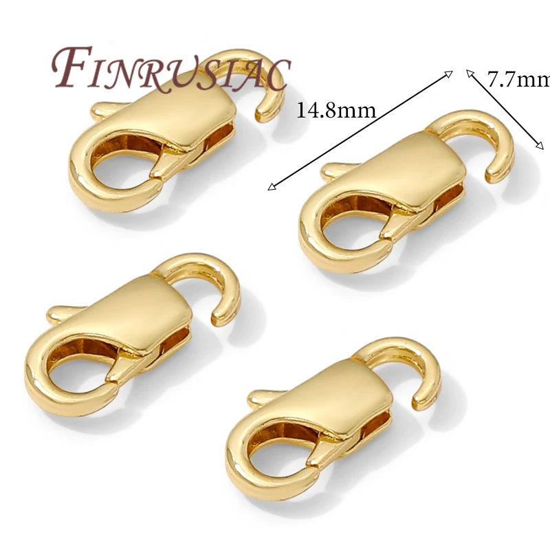 18K Gold Plated Lobster Clasps for Bracelet & Necklace DIY Jewelry Clasp Connector P3 18k Gold Plated 5 pieces