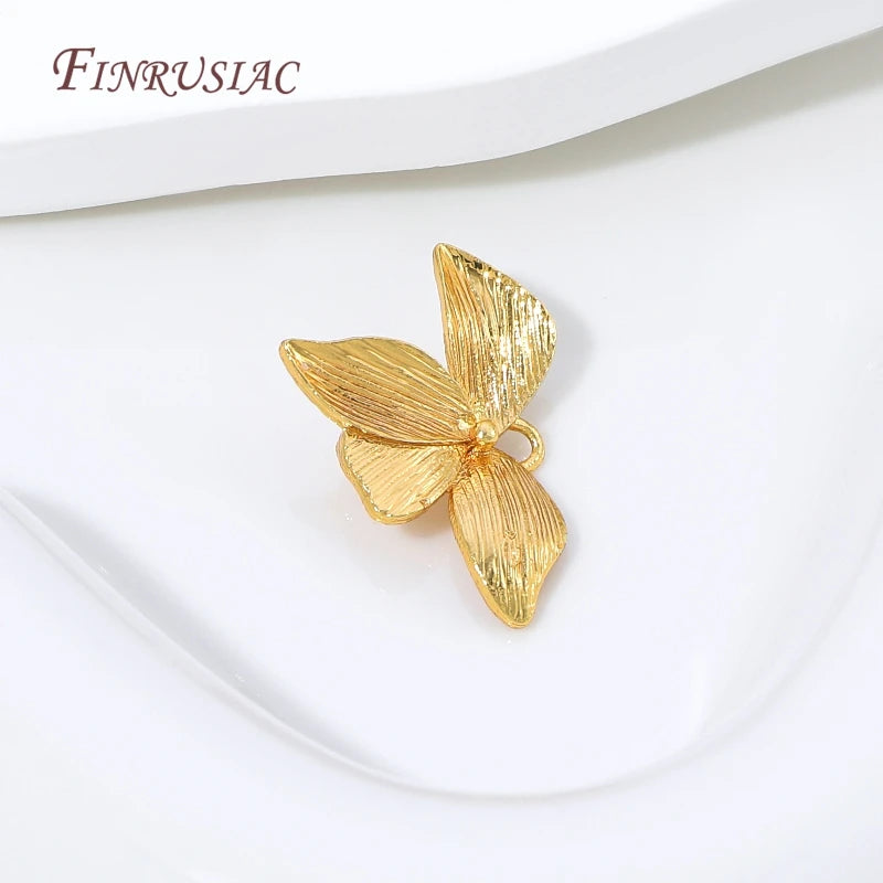 18K Gold Plated Brass Flower Charms – DIY Jewelry Findings Jewelry Charms P3