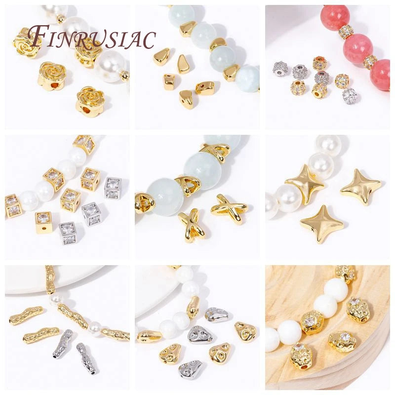 18K Gold Plated Brass Spacer Beads for DIY Jewelry Making Jewelry Spacer Beads P3