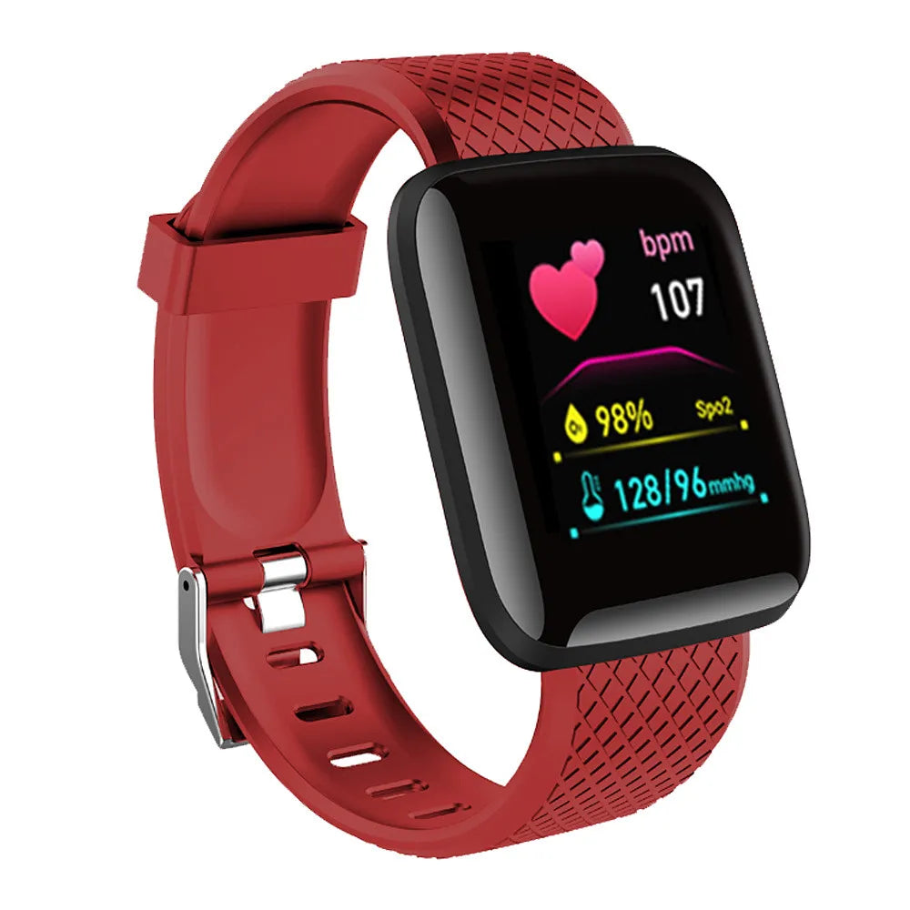 CHAOGENB Smart Watch Fitness Tracker | USB Charging Android Fitness Smart Watch P3 116 Red
