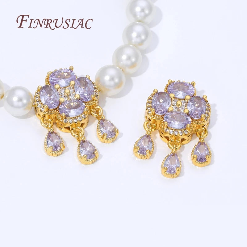 18K Gold Plated Purple Crystal Pendant – DIY Jewelry Making Jewelry Pendant Finding P3