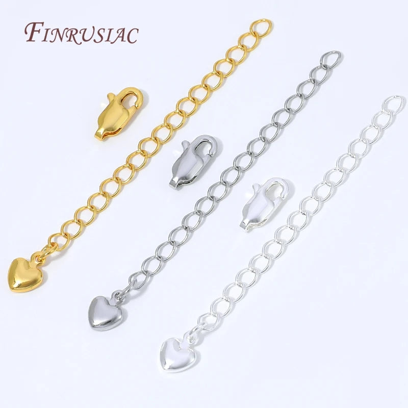 18K Gold Plated Extension Chain – Heart Charm & Lobster Clasp Jewelry Extension Chain P3