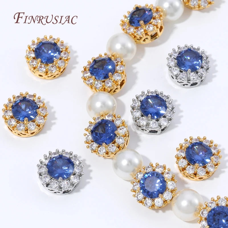 18K Gold Plated CZ Crescent Moon Spacer Beads – DIY Jewelry Jewelry Making Beads P3